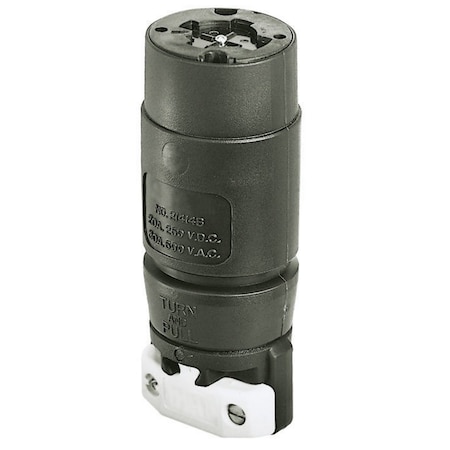 Bryant Locking Connector, Non-NEMA, 20/30 A, 250/600V AC, Three Phase, 3 Pole, Screw Terminals 21414